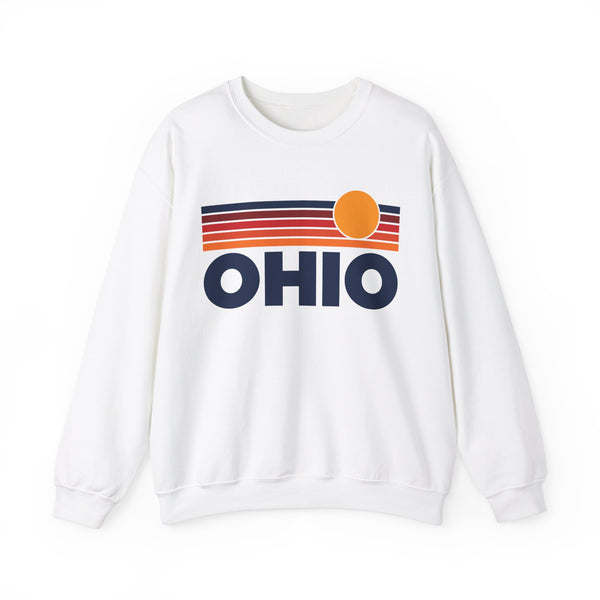 Ohio Sweatshirt Retro Sun Unisex - Vintage Ohio Inspired Warm Pullover Jumper