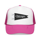 Chicago Pennant Trucker Hat — Vintage City Pride Foam Cap-2