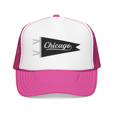 Chicago Pennant Trucker Hat — Vintage City Pride Foam Cap - 0