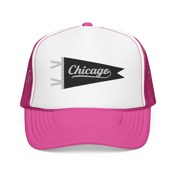 Chicago Pennant Trucker Hat — Vintage City Pride Foam Cap