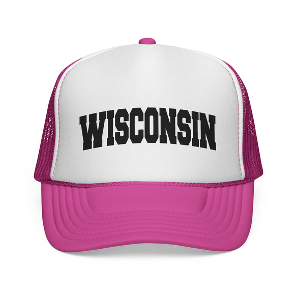Wisconsin Retro Collegiate Style Trucker Hat