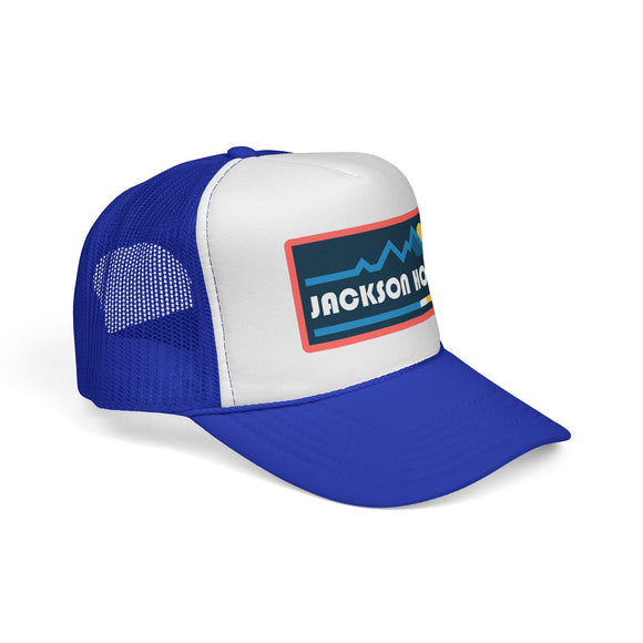 Jackson Hole, Wyoming Retro Mountains Trucker Hat - Vintage Style Jackson Hole Cap