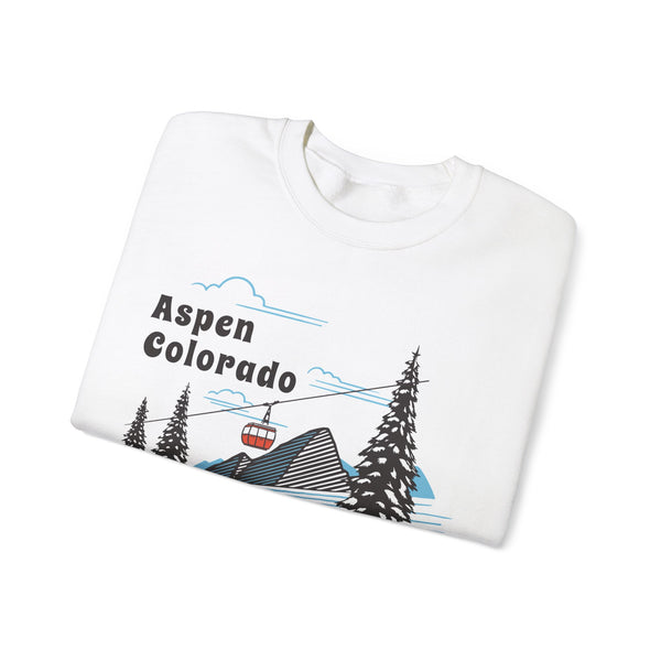 Aspen, Colorado Sweatshirt - Unisex Retro Ski Mountain Gondola Aspen Sweatshirt
