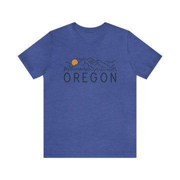Buy heather-true-royal Oregon T-Shirt - Retro Unisex Oregon Shirt