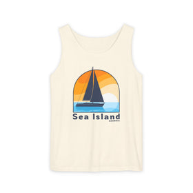 Sea Island, Georgia Sailboat Tank Top | Comfort Colors 100% Cotton - 0