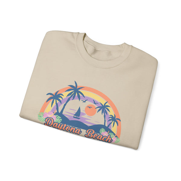 Daytona Beach, Florida Sweatshirt - Unisex Retro Beach Crewneck Daytona Beach Sweatshirt