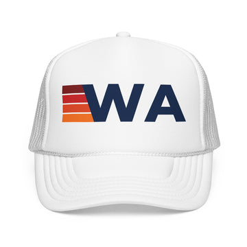 Buy white Washington Trucker Hat - WA retro cap