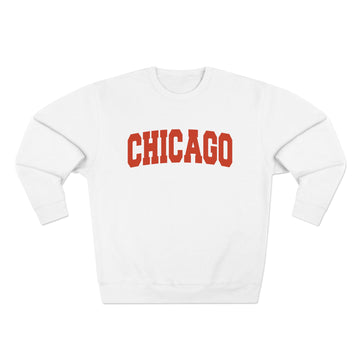 Buy white Chicago Retro Orange Crewneck Sweatshirt