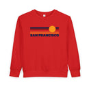 San Francisco, California Toddler Sweatshirt - Retro Sun San Francisco Toddler Crewneck Sweatshirt-5