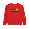 San Francisco, California Toddler Sweatshirt - Retro Sun San Francisco Toddler Crewneck Sweatshirt