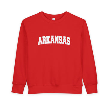 Buy red Arkansas Toddler Sweatshirt - Arkansas Toddler Crewneck Sweatshirt