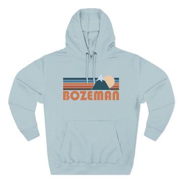 Buy blue-mist Bozeman, Montana Hoodie - Retro Mountain Unisex Sweatshirt