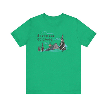 Snowmass, Colorado T-Shirt - Retro Ski Mountain Gondola Unisex Snowmass Shirt - 0