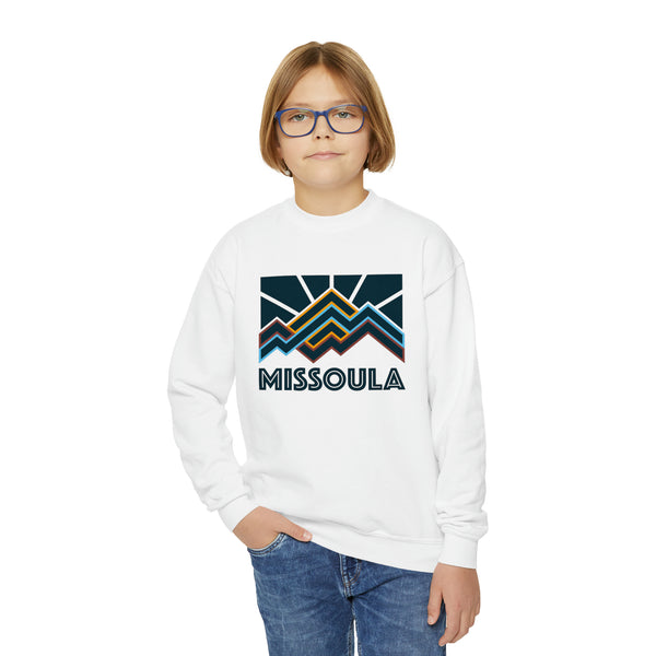 Missoula, Montana Youth Sweatshirt - Unisex Kid's Missoula Crewneck Sweatshirt