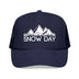 Kids Snow Day Trucker Hat - Youth Snapback Cap on white background