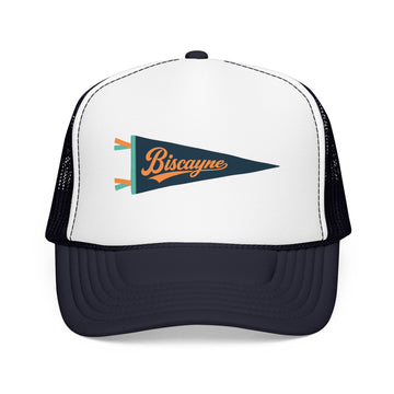 Biscayne National Park Pennant Trucker Hat — Vintage Foam Mesh Cap