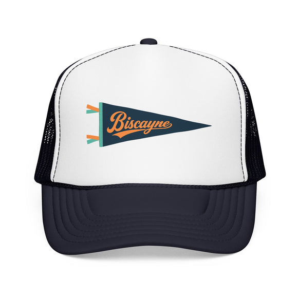 Biscayne National Park Pennant Trucker Hat — Vintage Foam Mesh Cap