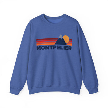 Buy heather-sport-royal Montpelier, Vermont Sweatshirt Retro Mountains, Montpelier Unisex Crewneck, Vintage Cozy Jumper, Gift for Outdoor Lovers