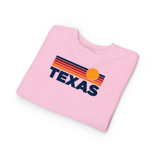 Texas Toddler Sweatshirt - Retro Sun Texas Toddler Crewneck Sweatshirt