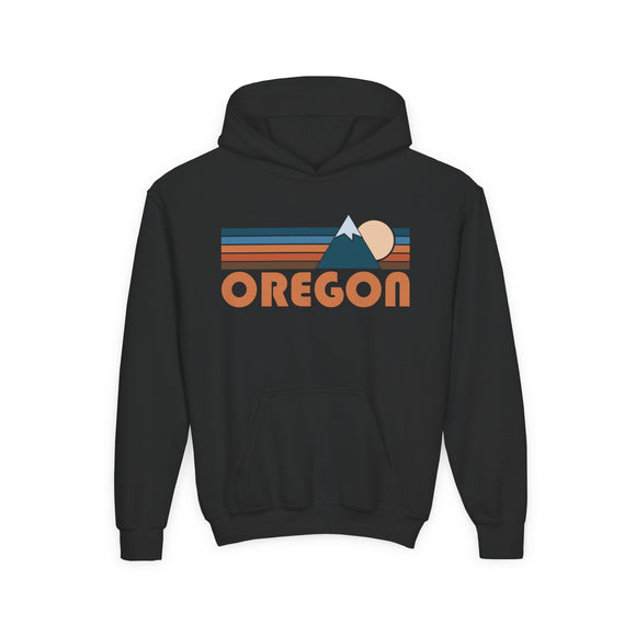 Oregon Youth Hoodie - Retro Mountain Oregon Youth Sweatshirt
