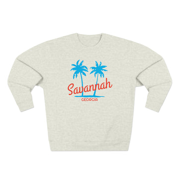 Buy oatmeal-heather Premium Savannah, Georgia Sweatshirt - Retro Unisex Sweatshirt