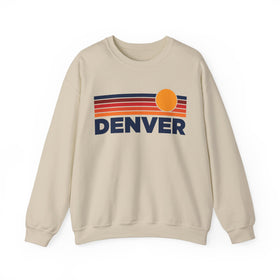 Denver, Colorado Sweatshirt Retro Sun Unisex - Denver Vintage Inspired Warm Pullover Jumper