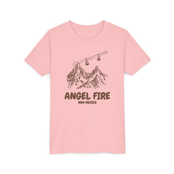 Buy pink Angel Fire, New Mexico Youth T-Shirt — Vintage Gondola Ski Mountain Tee