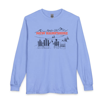 Buy carolina-blue New Hampshire Après-ski Long Sleeve Shirt - Mountain Retro Skiing