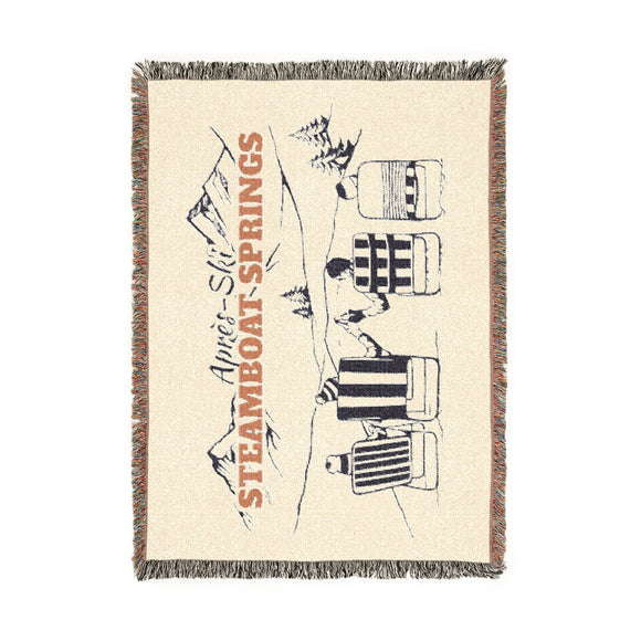 Steamboat Springs, Colorado Ski Town Throw Blanket | Mountain Woven Blanket