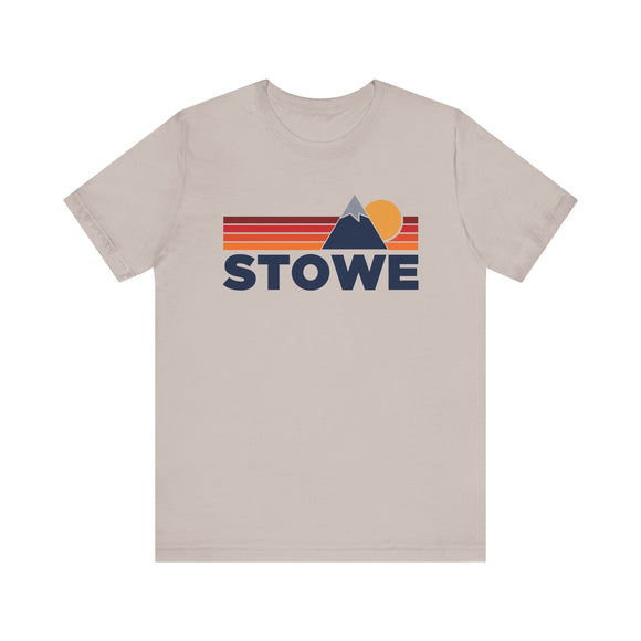 Retro Stowe, Vermont T-shirt, Mountain Tee, Vintage Stowe Unisex Jersey Shirt, Outdoor Hiking Apparel