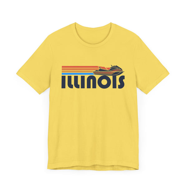 Illinois T Shirt - Retro Jetski PWC Graphic Illinois Tee