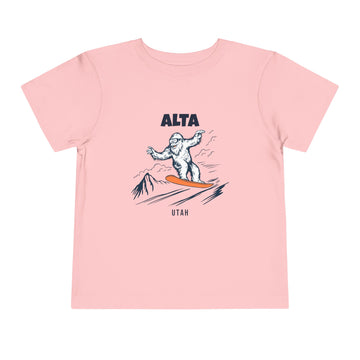 Buy pink Alta, Utah Yeti Snowboard Toddler Tee
