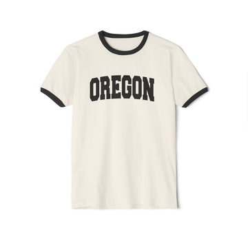 Oregon Cotton Ringer Graphic Tee - Unisex Oregon T Shirt, Vintage Style Tee, Men's/Women's Tee - 0