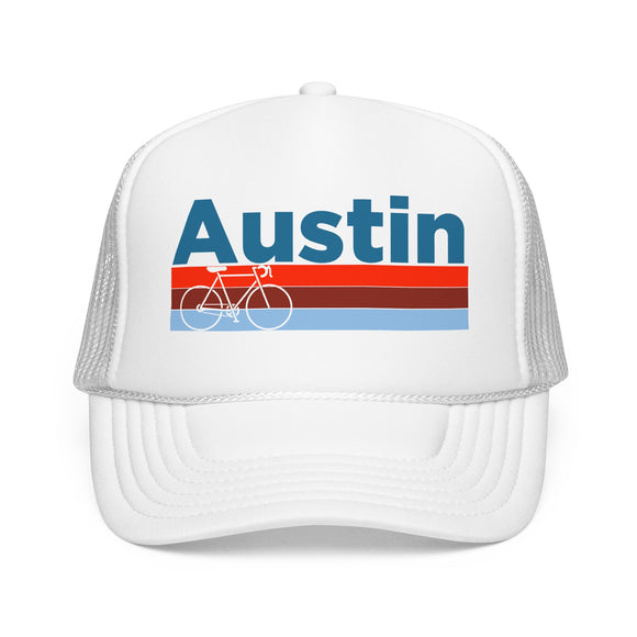 Austin, Texas Trucker Hat - Foam Austin Bike Cap