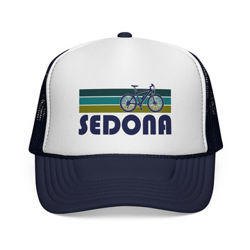 Buy dark-navy Sedona, Arizona Retro Bike Trucker Hat - Vintage Style Sedona Cap