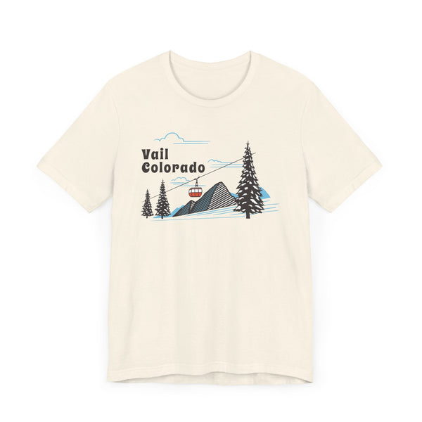 Vail, Colorado T-Shirt - Retro Ski Mountain Gondola Unisex Vail Shirt