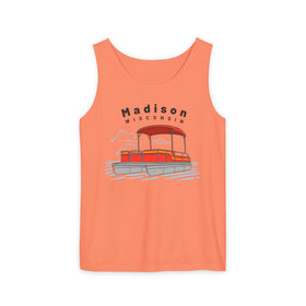 Madison, Wisconsin Tank Top Unisex - Pontoon Boat - Comfort Colors - 100% Cotton