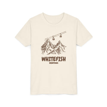 Whitefish, Montana Youth T-Shirt — Vintage Gondola Ski Mountain Tee