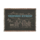 North Conway, New Hampshire Ski Town Throw Blanket | Mountain Woven Blanket-5