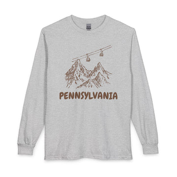 Pennsylvania Long Sleeve T-Shirt - Ski Mountain Gondola - 0