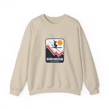 Burlington, Vermont Sweatshirt - Unisex Snow Ski Jump Burlington Sweatshirt - 0