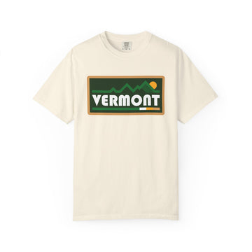 Vermont Graphic Tee, Comfort Colors Retro Mountain Unisex T shirt - 0