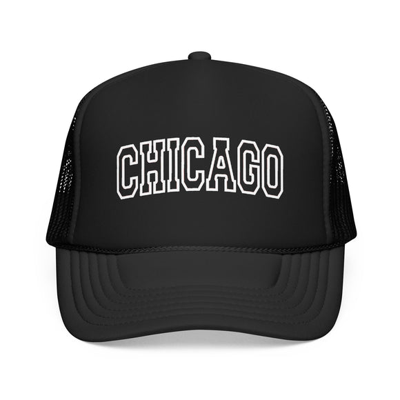 Chicago, Illinois Trucker Hat — Vintage College Foam Mesh Chicago Cap