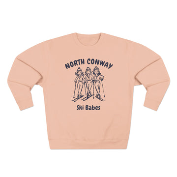 Buy pale-pink Premium North Conway, New Hampshire Ski Babes Sweatshirt