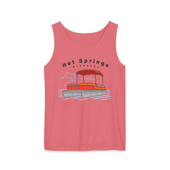 Hot Springs, Arkansas Tank Top Unisex - Pontoon Boat - Comfort Colors - 100% Cotton