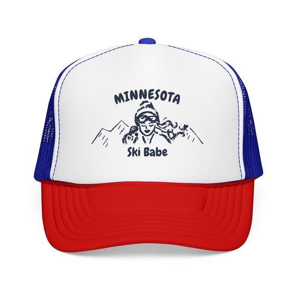 Minnesota Ski Babe Trucker Hat — Foam Mesh Cap