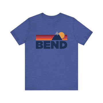 Buy heather-true-royal Retro Bend, Oregon T-shirt, Mountain Tee, Vintage Bend Unisex Jersey Shirt, Outdoor Hiking Apparel