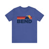 Retro Bend, Oregon T-shirt, Mountain Tee, Vintage Bend Unisex Jersey Shirt, Outdoor Hiking Apparel