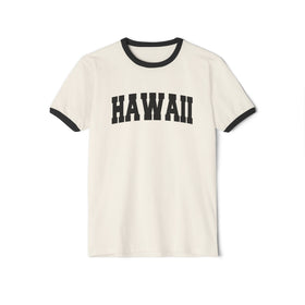 Hawaii Cotton Ringer Graphic Tee - Unisex Hawaii T Shirt, Vintage Style Tee, Men's/Women's Tee - 0