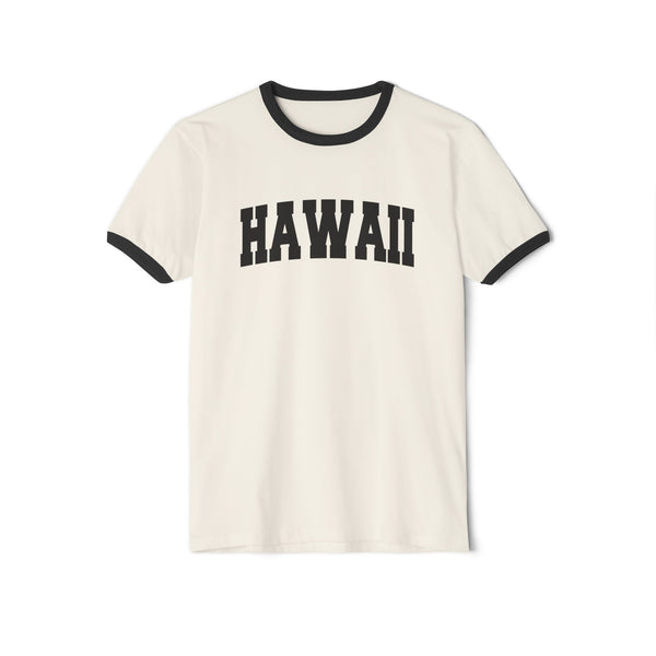Hawaii Cotton Ringer Graphic Tee - Unisex Hawaii T Shirt, Vintage Style Tee, Men's/Women's Tee